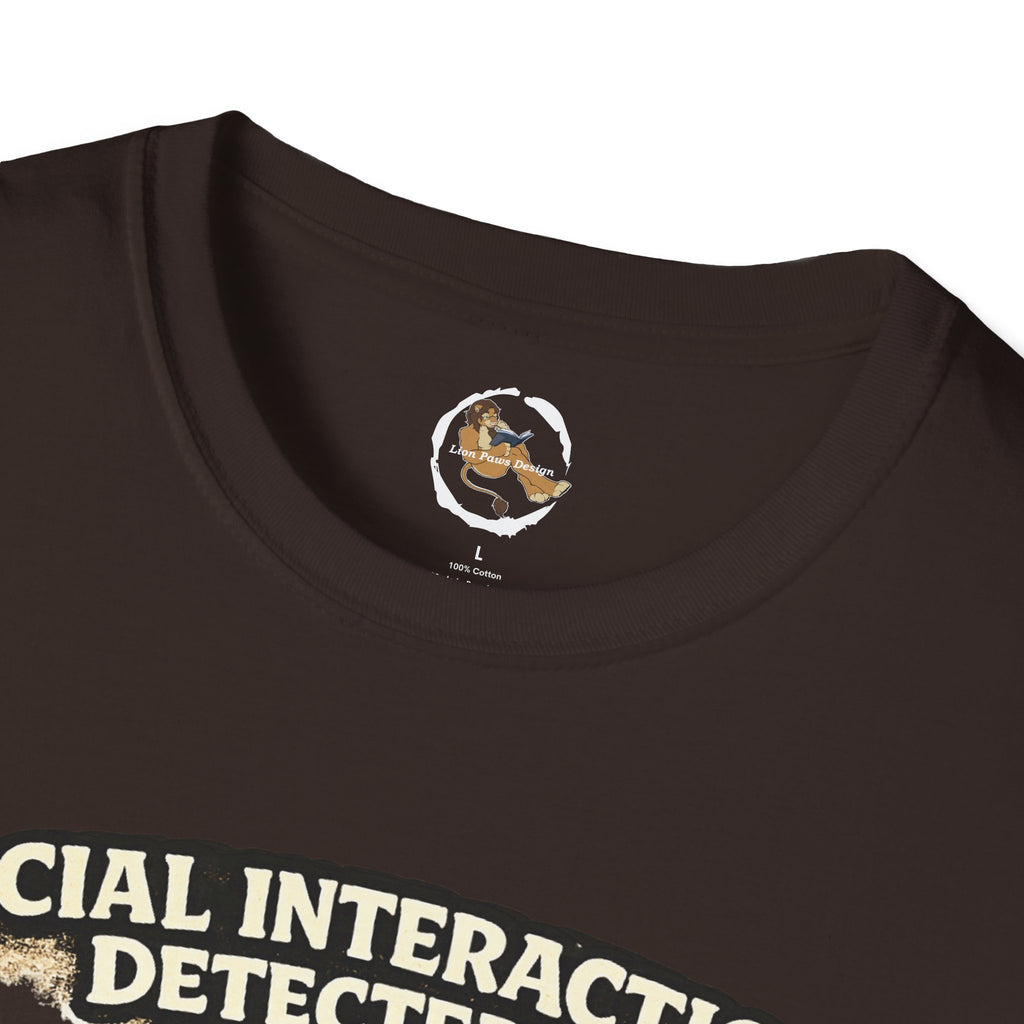 Panic Mode Activated T‑Shirt — "Social Interaction Detected" Funny Furry Graphic Tee