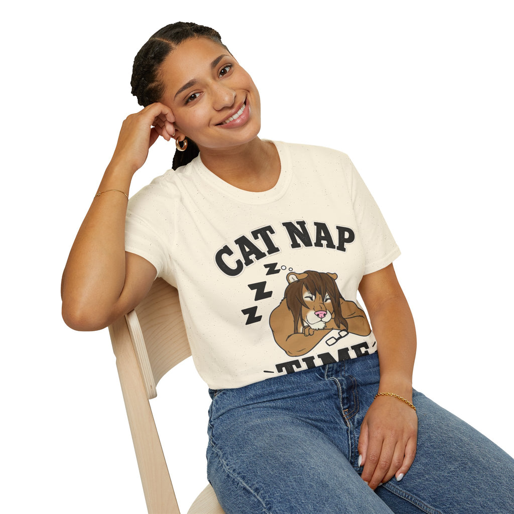 Sleeping Lion Cat Nap T-Shirt | Cute Furry Cat Graphic Tee