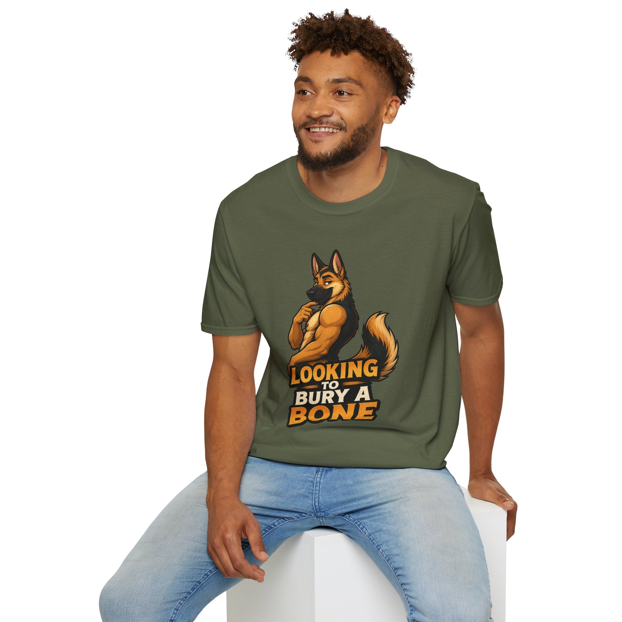 Strong German Shepherd Furry looking to bury a bone T-Shirt | Dog humor