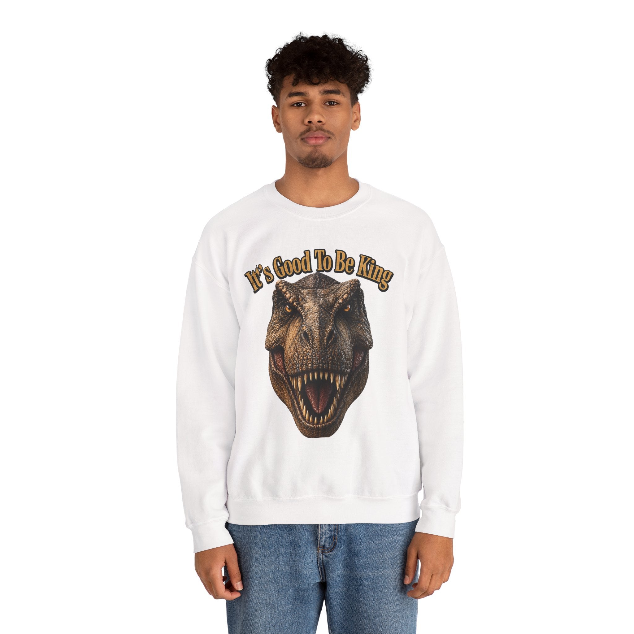 T-Rex It's Good to Be King Sweatshirt | Dinosaur Graphic Crewneck