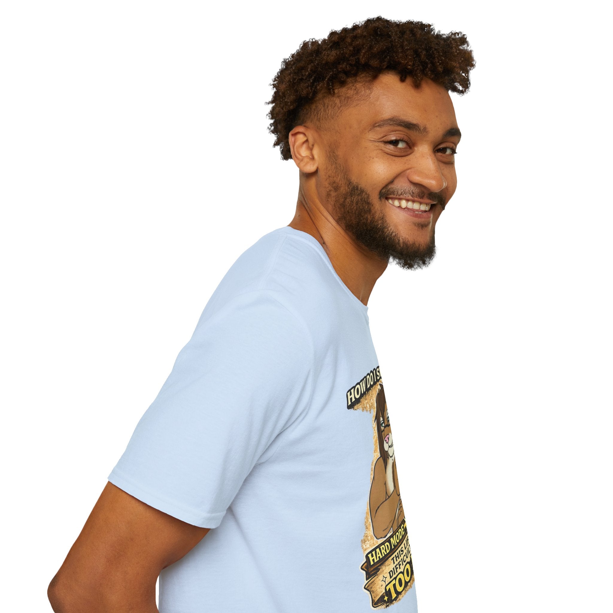Gamer Lion T-Shirt — "How Do I Switch From Hard Mode" Funny Gaming Tee