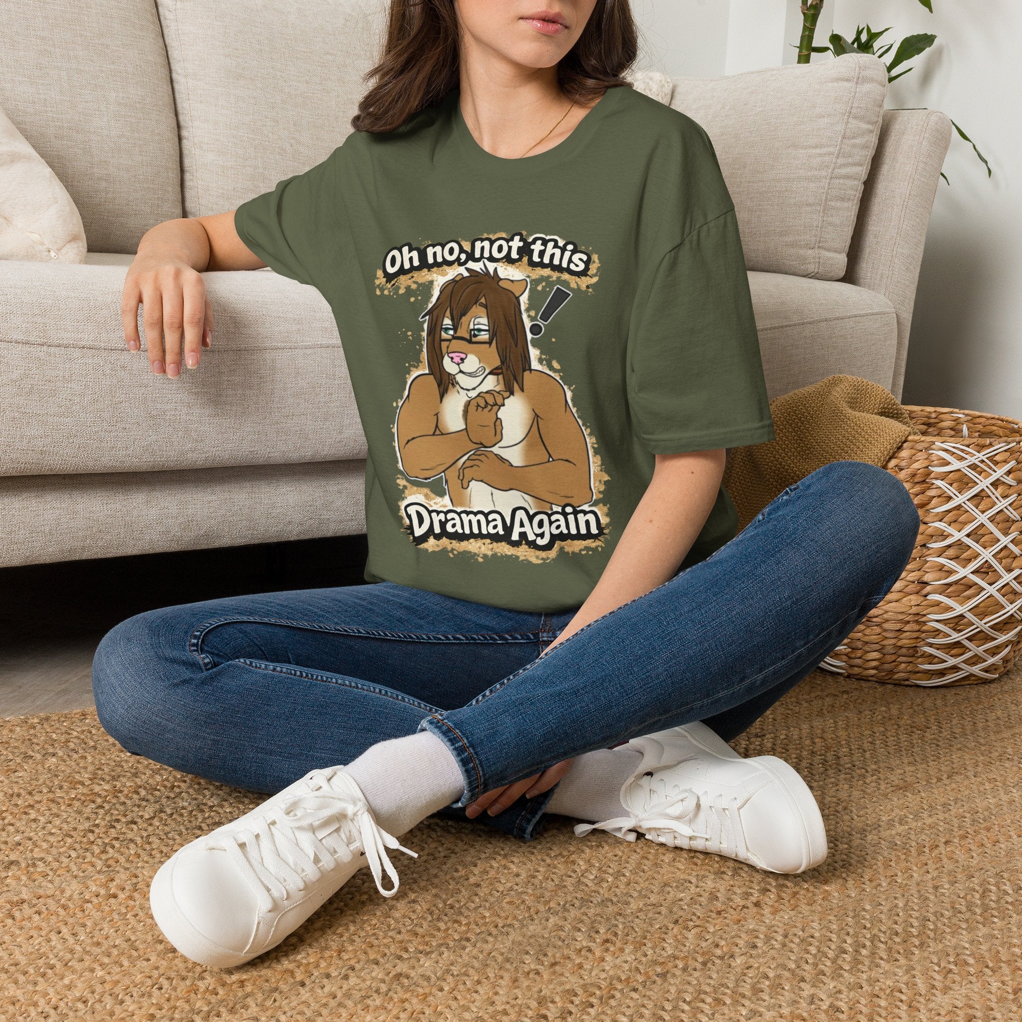 Oh No Not This Drama Again T-Shirt | Sarcastic Furry Character Tee