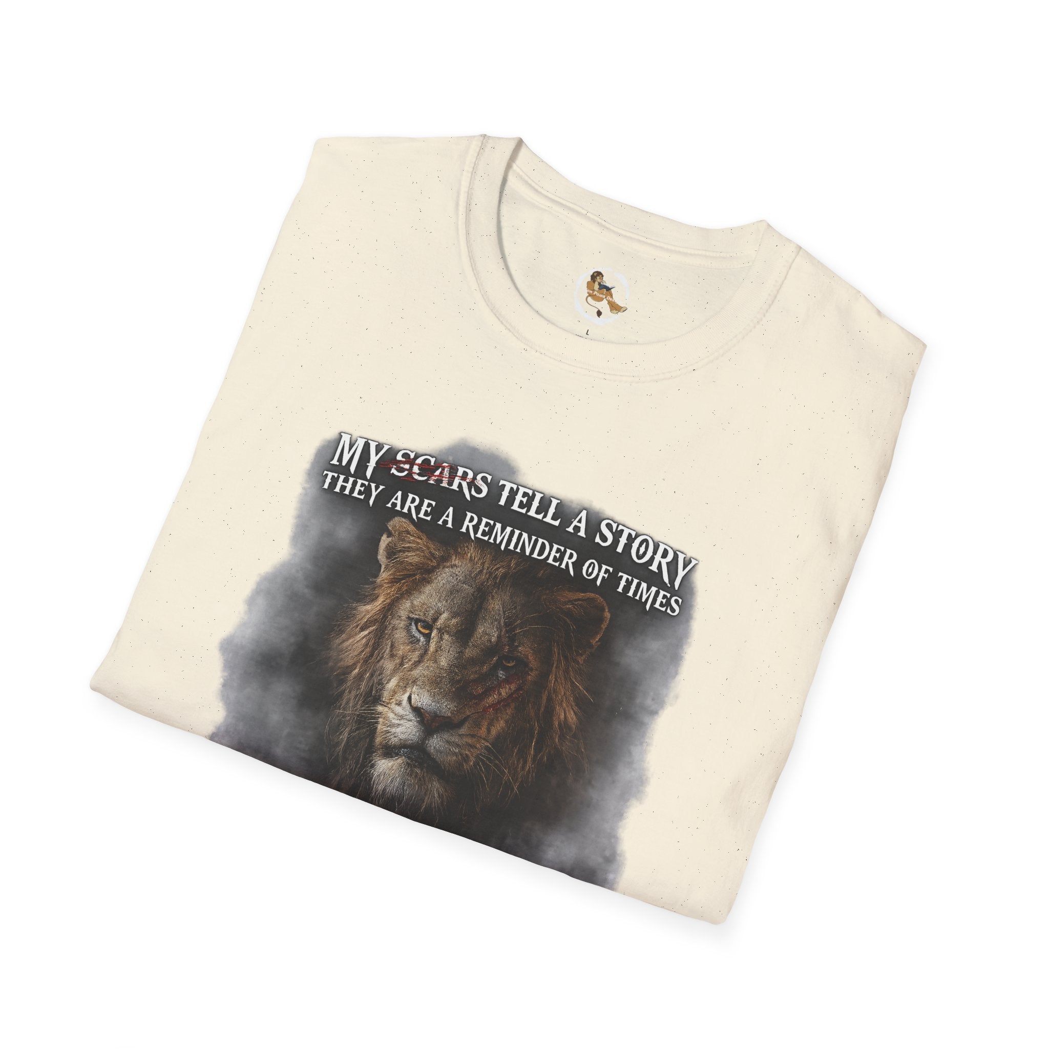 Lion Graphic T‑Shirt — "My Scars Tell A Story" Inspirational Tee