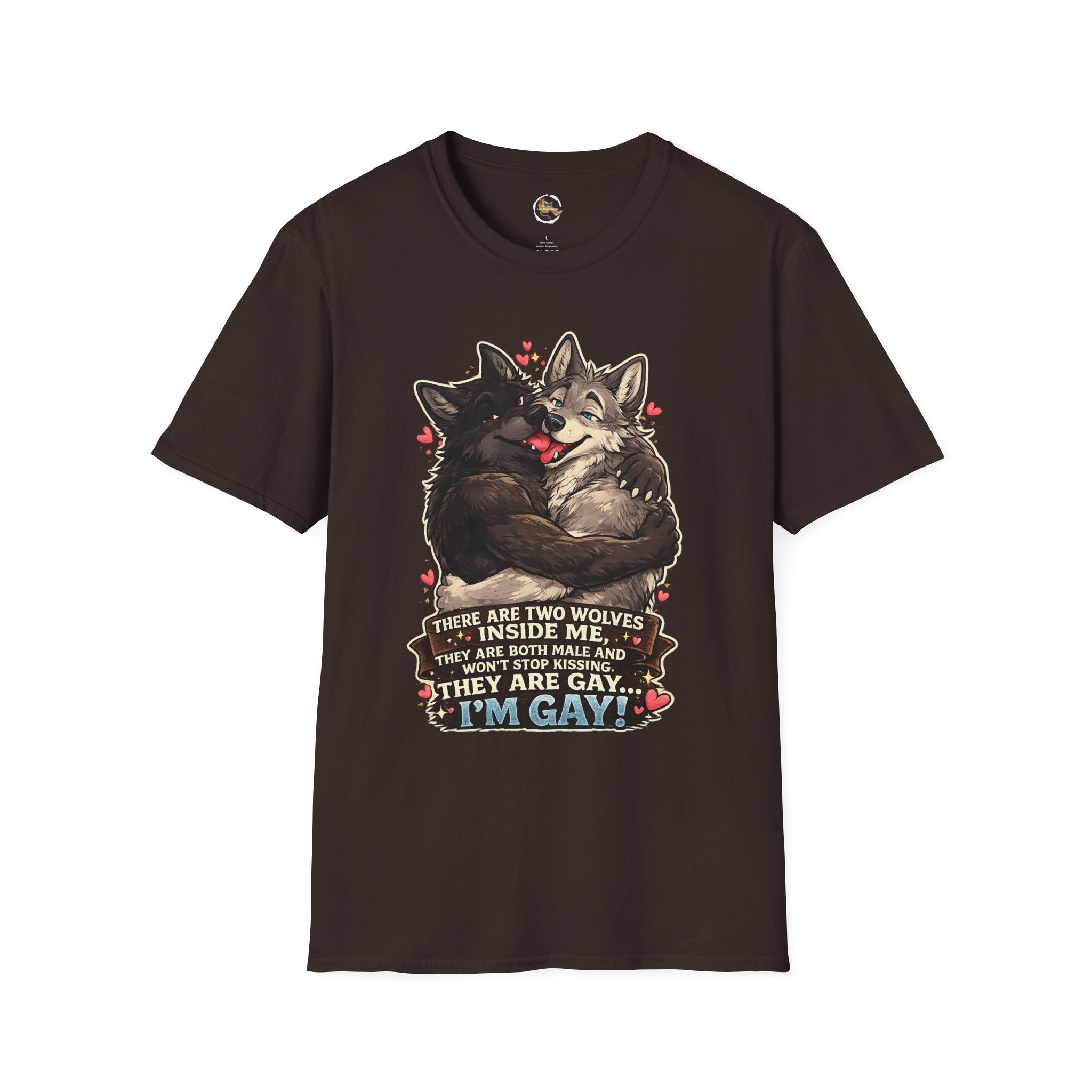 Gay Wolves Graphic T-Shirt - 'There Are Two Wolves' Cute LGBT Pride Tee