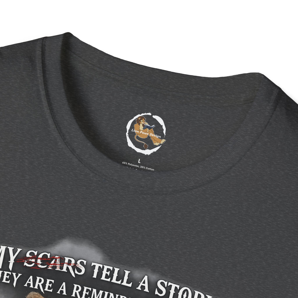 Lion Graphic T‑Shirt — "My Scars Tell A Story" Inspirational Tee