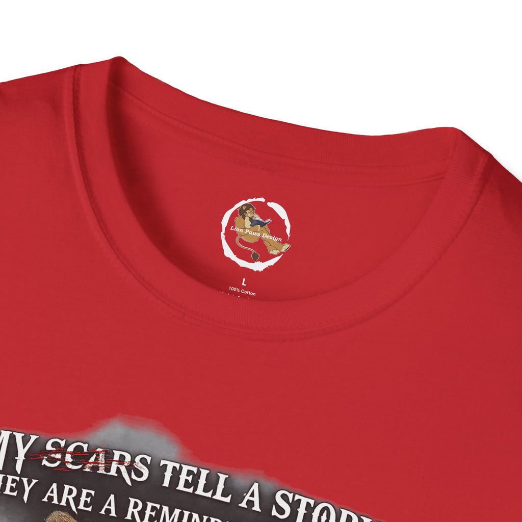 Lion Graphic T‑Shirt — "My Scars Tell A Story" Inspirational Tee