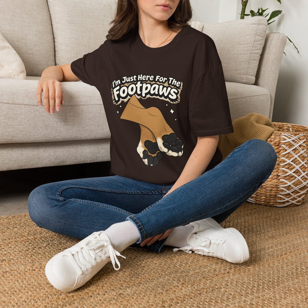 Im Just Here For The Footpaws T-Shirt | Lion Paw Illustration, Graphic Tee