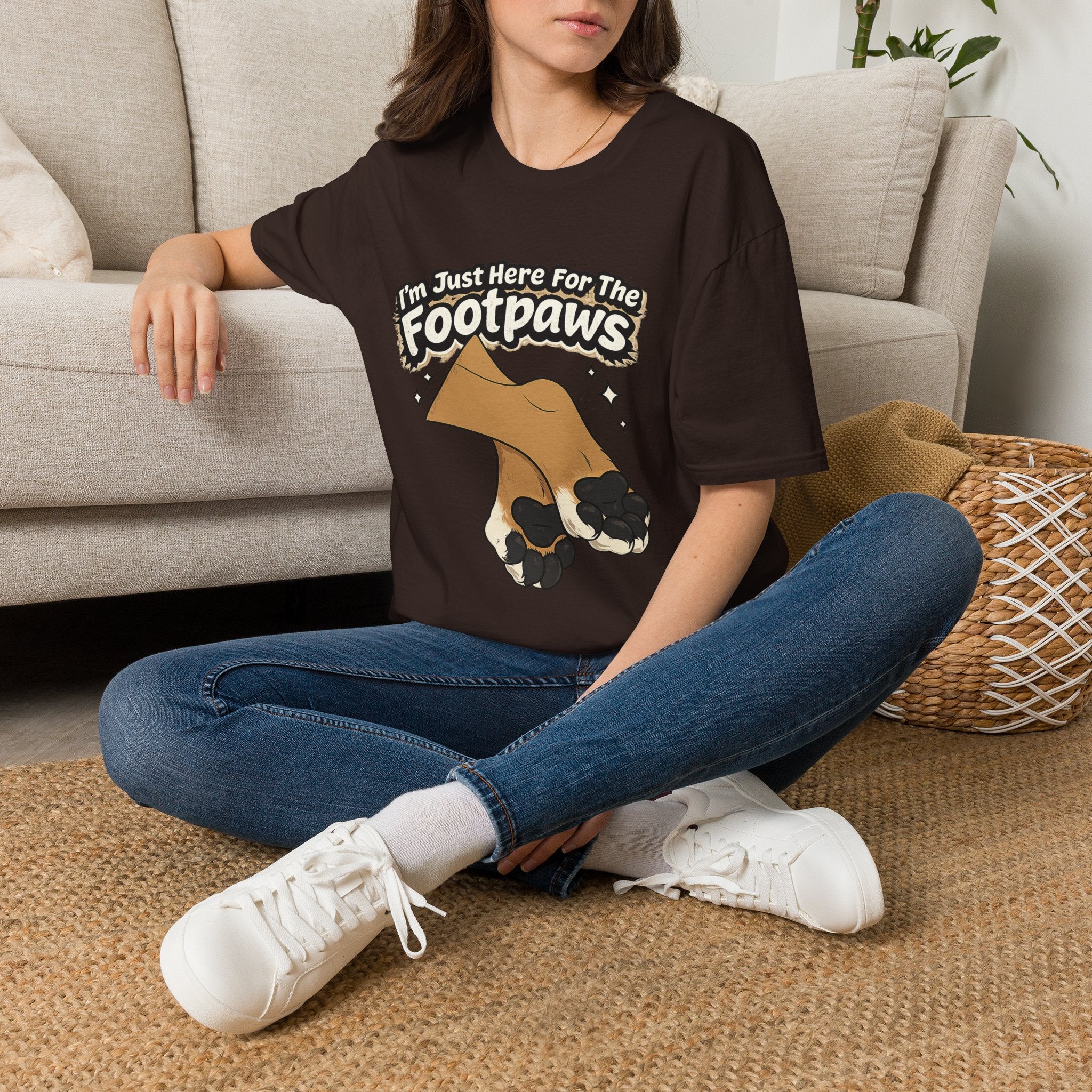 Im Just Here For The Footpaws T-Shirt | Lion Paw Illustration, Graphic Tee