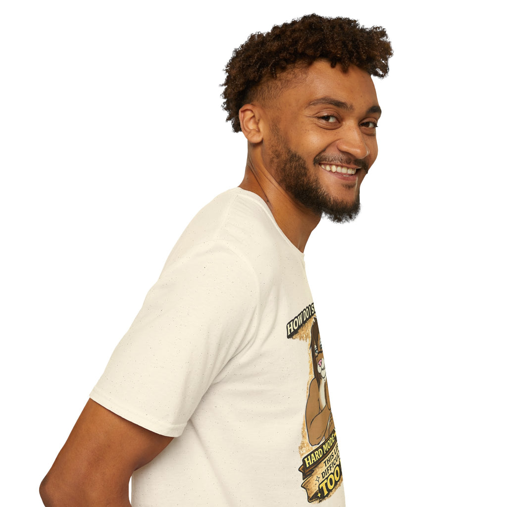 Gamer Lion T-Shirt — "How Do I Switch From Hard Mode" Funny Gaming Tee