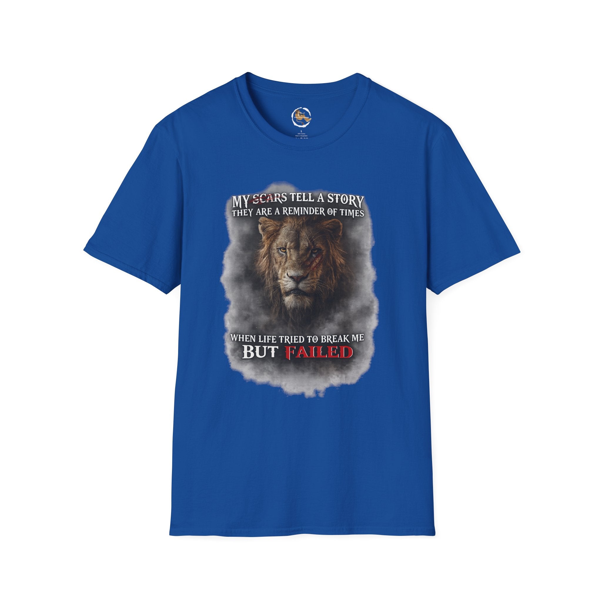 Lion Graphic T‑Shirt — "My Scars Tell A Story" Inspirational Tee