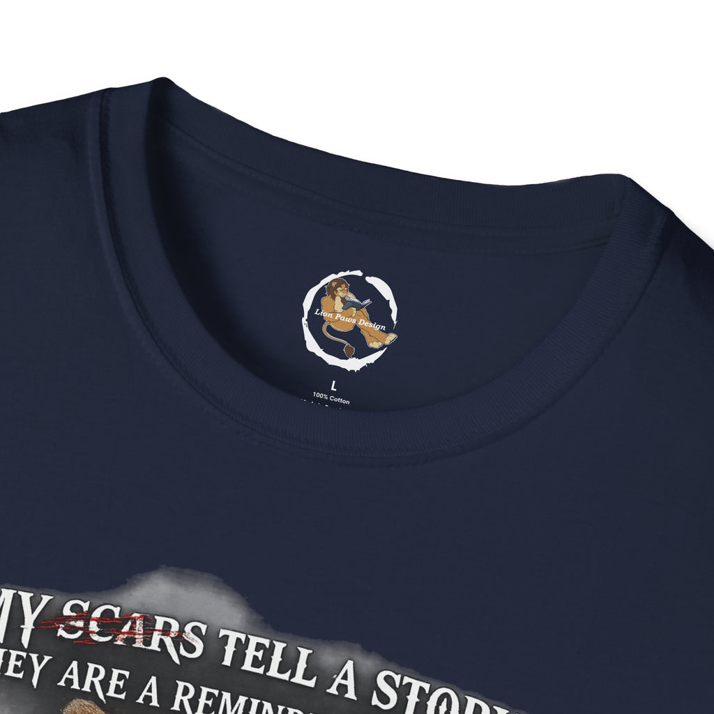 Lion Graphic T‑Shirt — "My Scars Tell A Story" Inspirational Tee