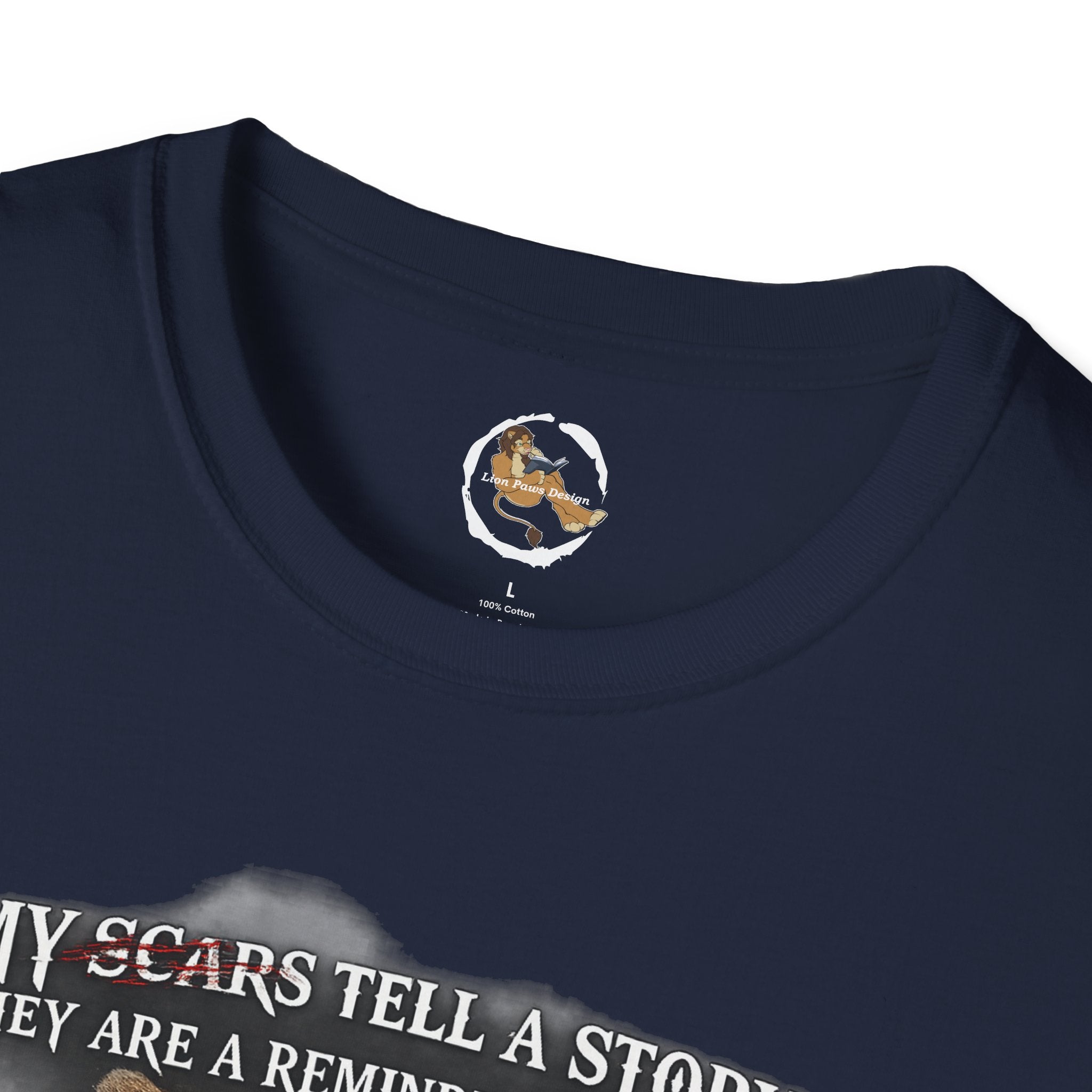 Lion Graphic T‑Shirt — "My Scars Tell A Story" Inspirational Tee