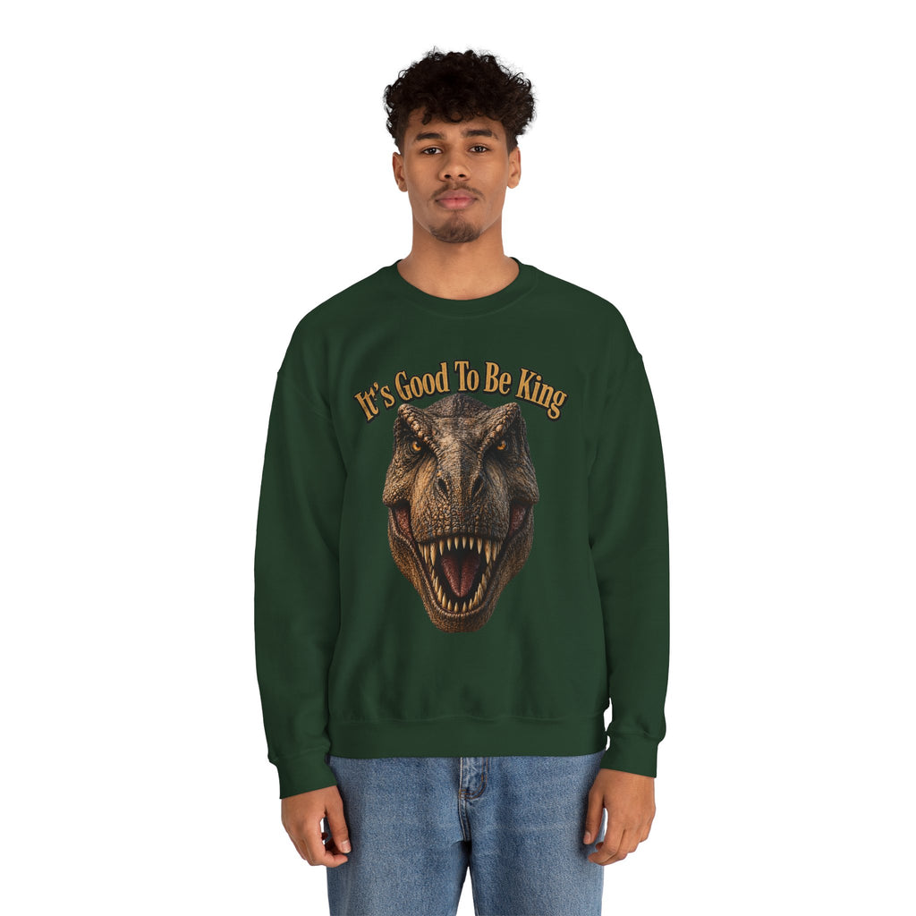 T-Rex It's Good to Be King Sweatshirt | Dinosaur Graphic Crewneck