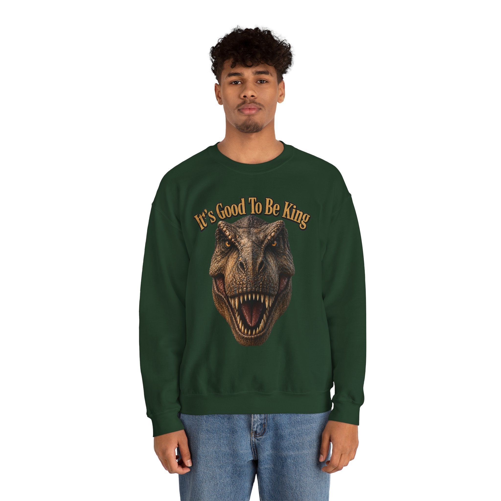 T-Rex It's Good to Be King Sweatshirt | Dinosaur Graphic Crewneck