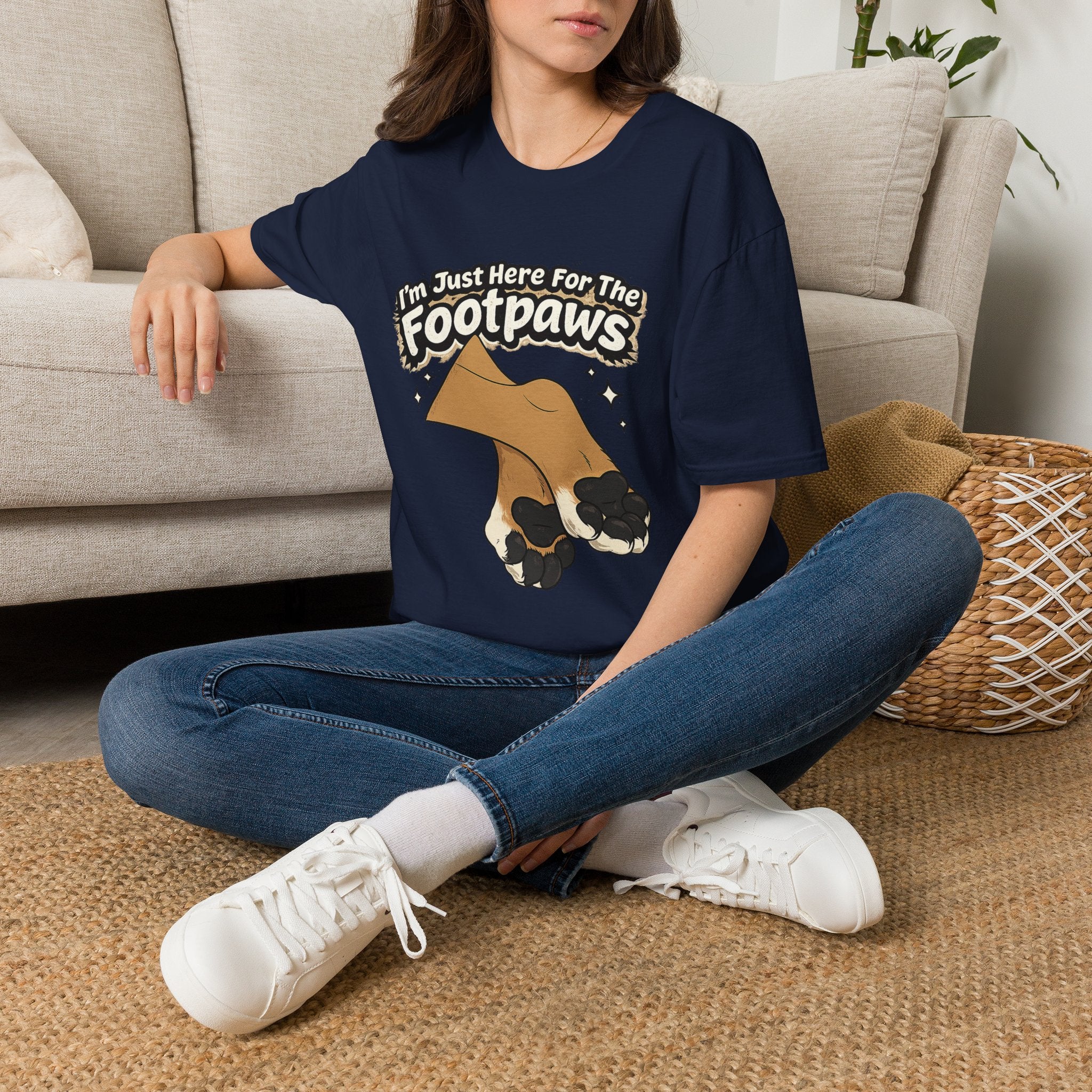 Im Just Here For The Footpaws T-Shirt | Lion Paw Illustration, Graphic Tee