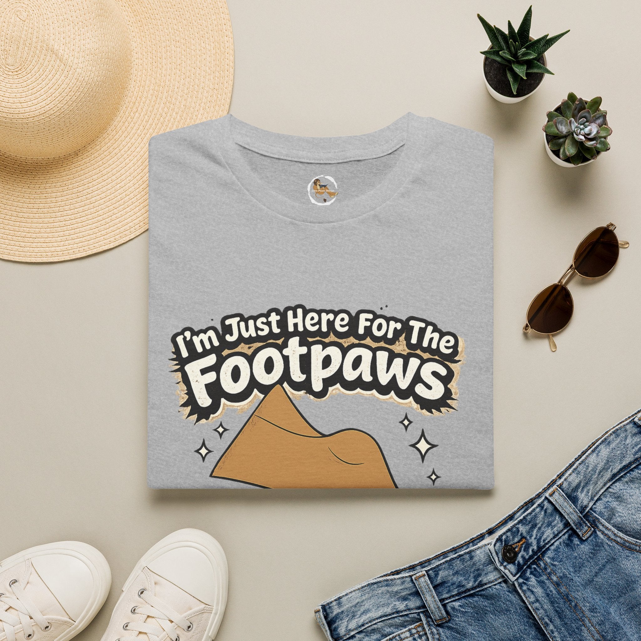 Im Just Here For The Footpaws T-Shirt | Lion Paw Illustration, Graphic Tee