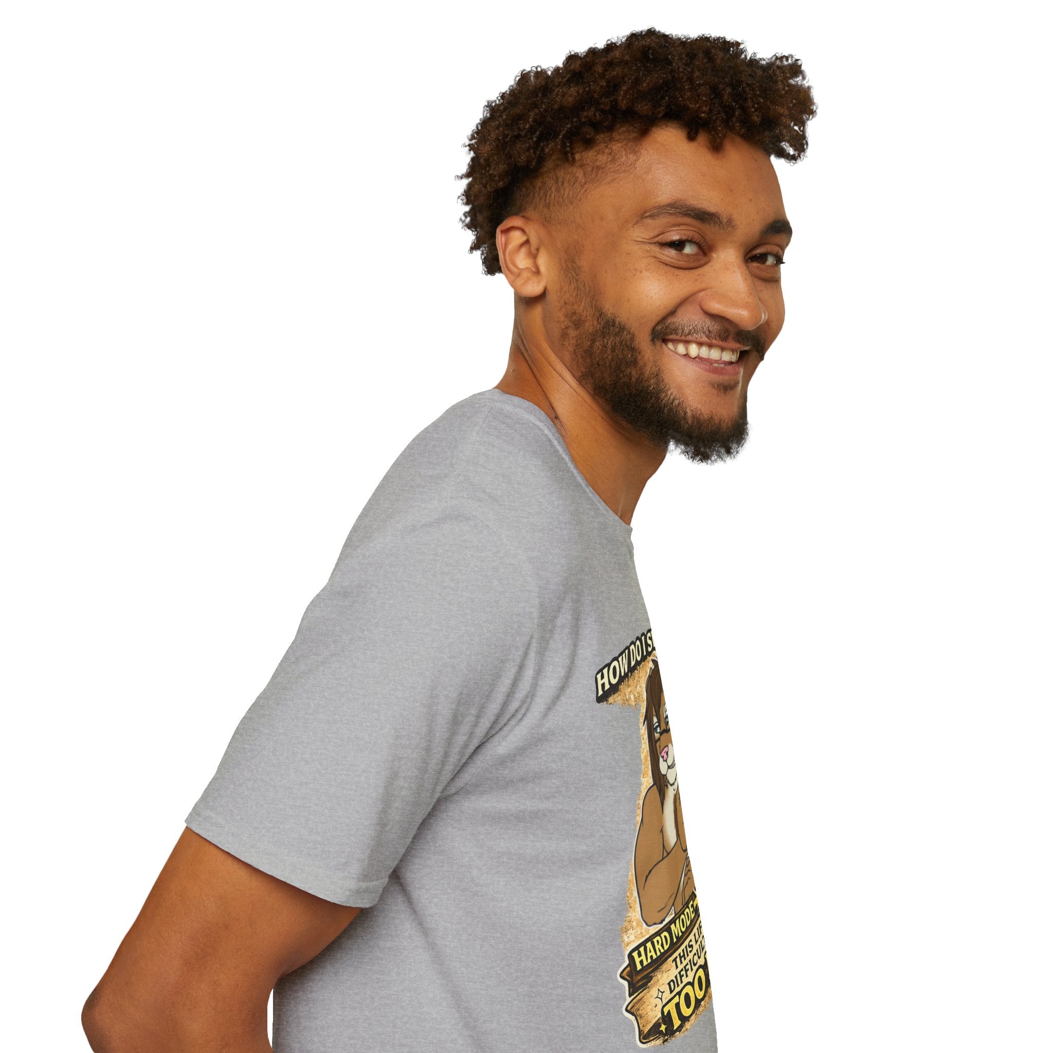 Gamer Lion T-Shirt — "How Do I Switch From Hard Mode" Funny Gaming Tee