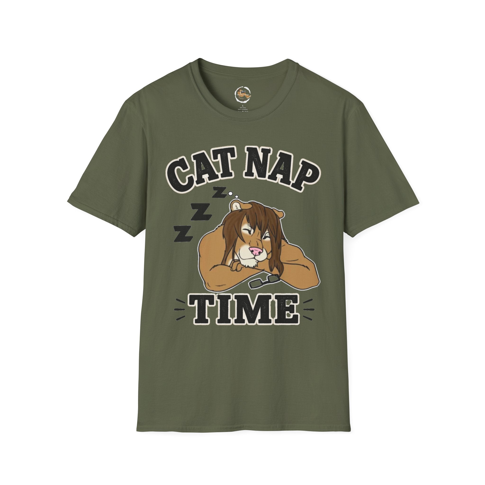 Sleeping Lion Cat Nap T-Shirt | Cute Furry Cat Graphic Tee