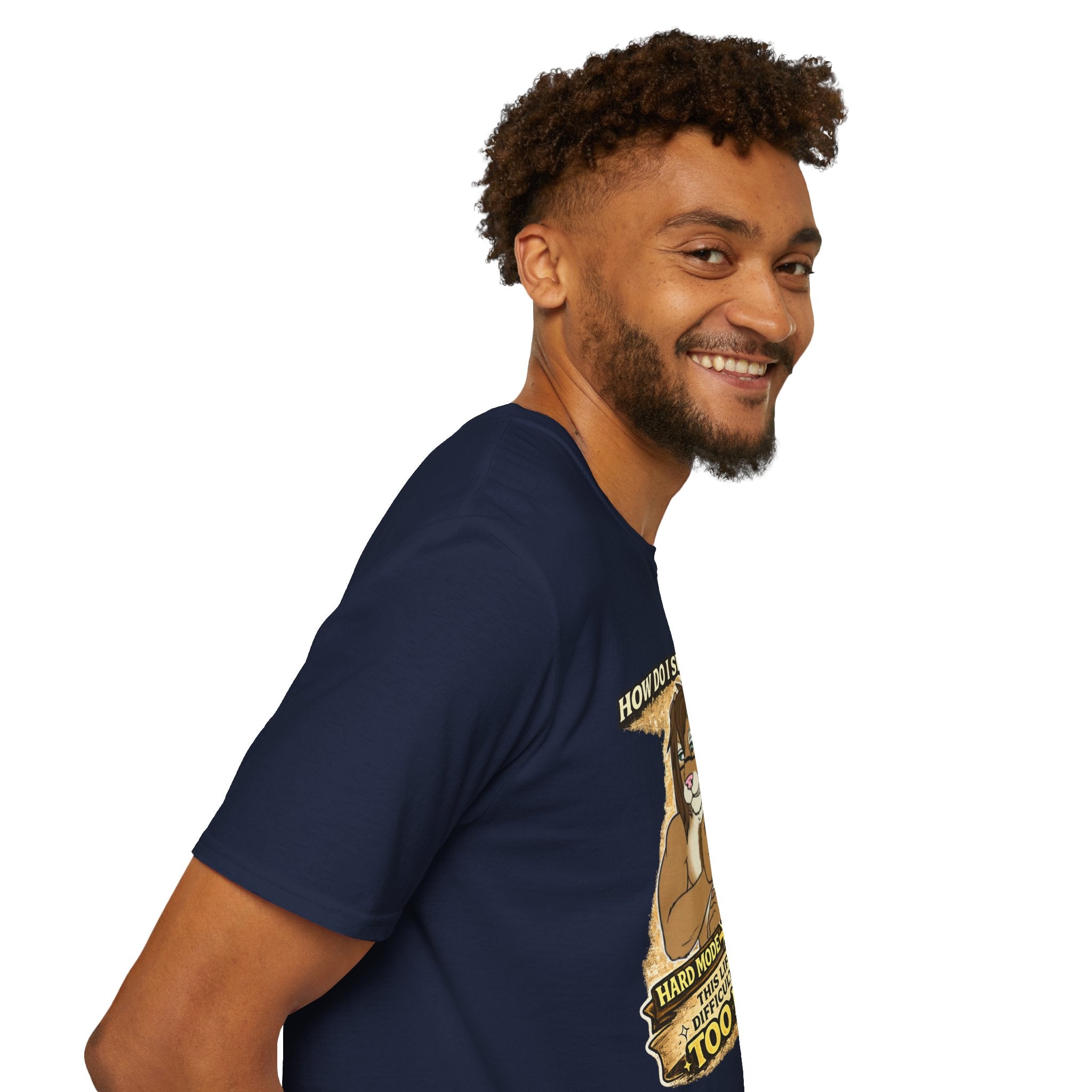 Gamer Lion T-Shirt — "How Do I Switch From Hard Mode" Funny Gaming Tee