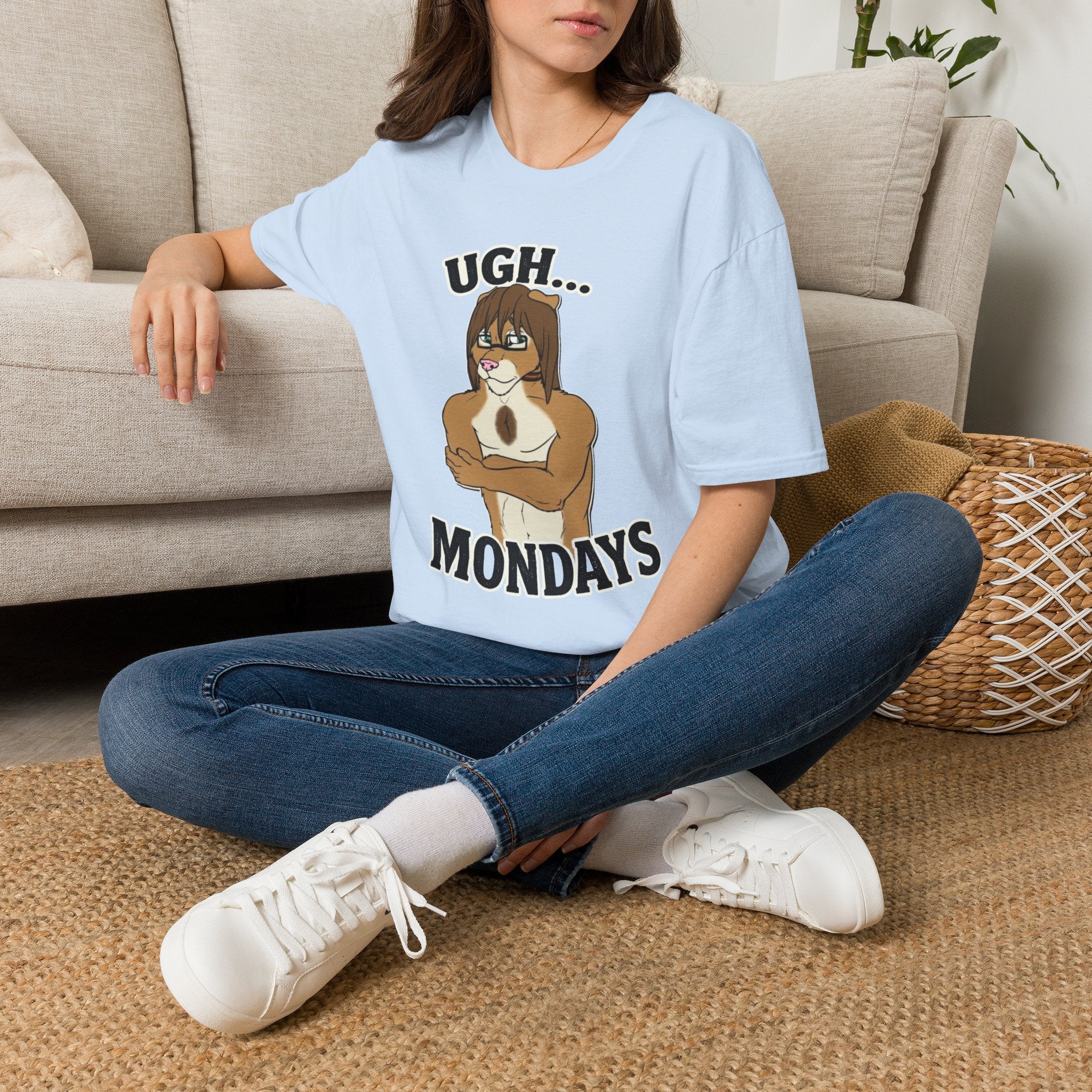 Ugh Mondays Grumpy Lion T-Shirt | Funny Work Casual Tee