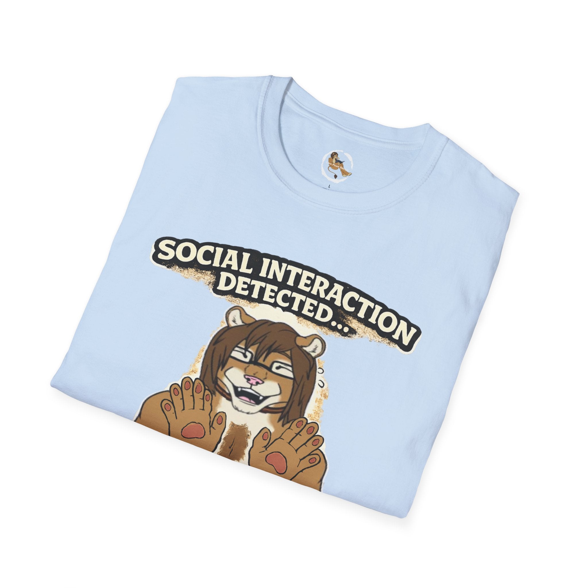 Panic Mode Activated T‑Shirt — "Social Interaction Detected" Funny Furry Graphic Tee