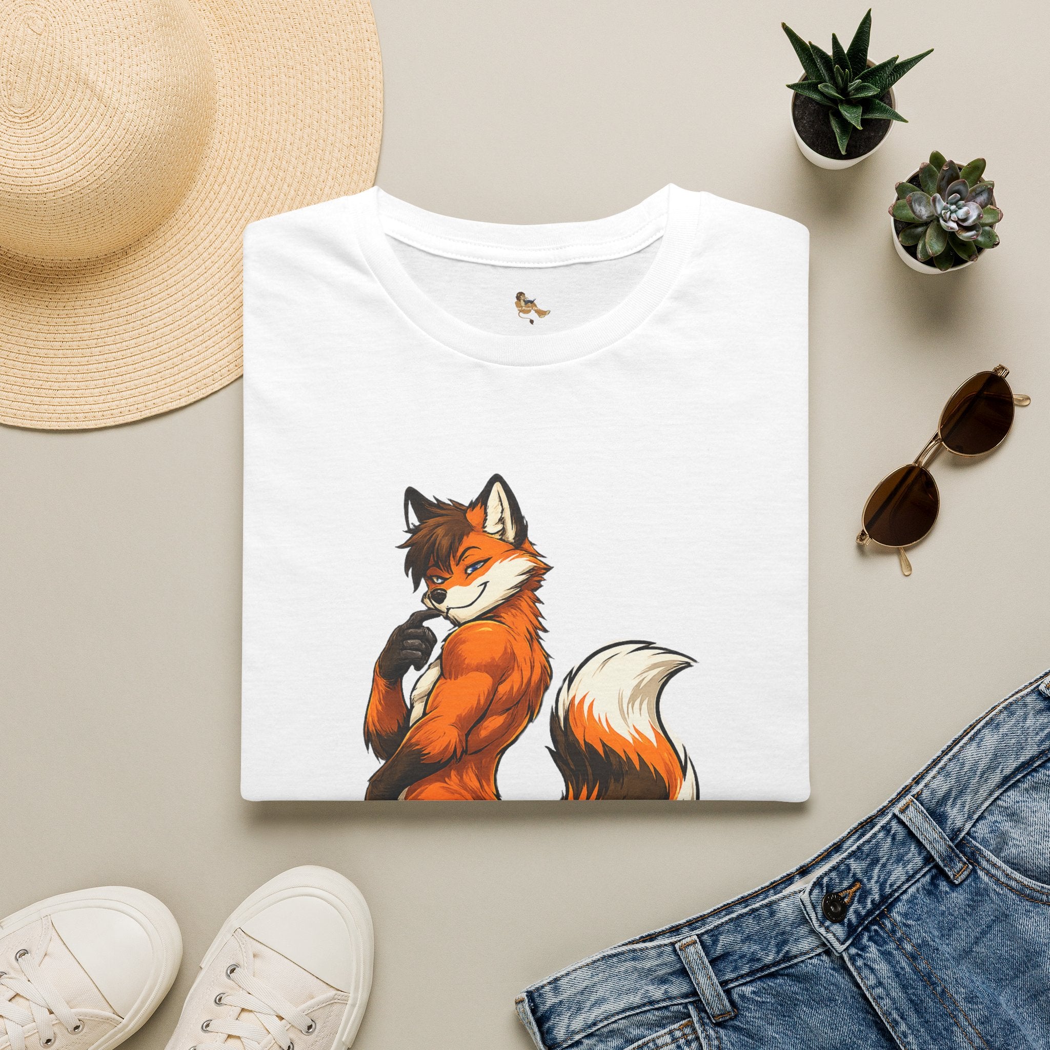 Caught Being a Fox Again T-Shirt | Cute Fox Illustration, Humorous Text