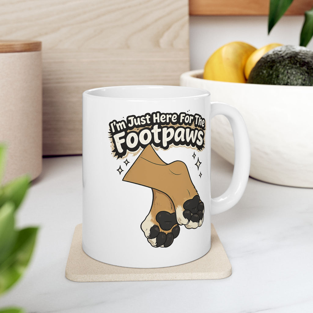 Im Just Here for the Paws Mug | Ceramic Coffee Cup