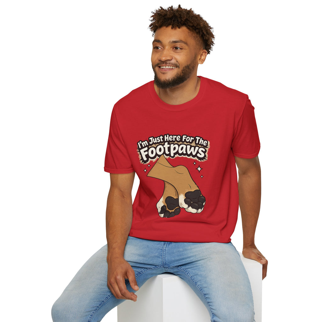 Im Just Here For The Footpaws T-Shirt | Lion Paw Illustration, Graphic Tee