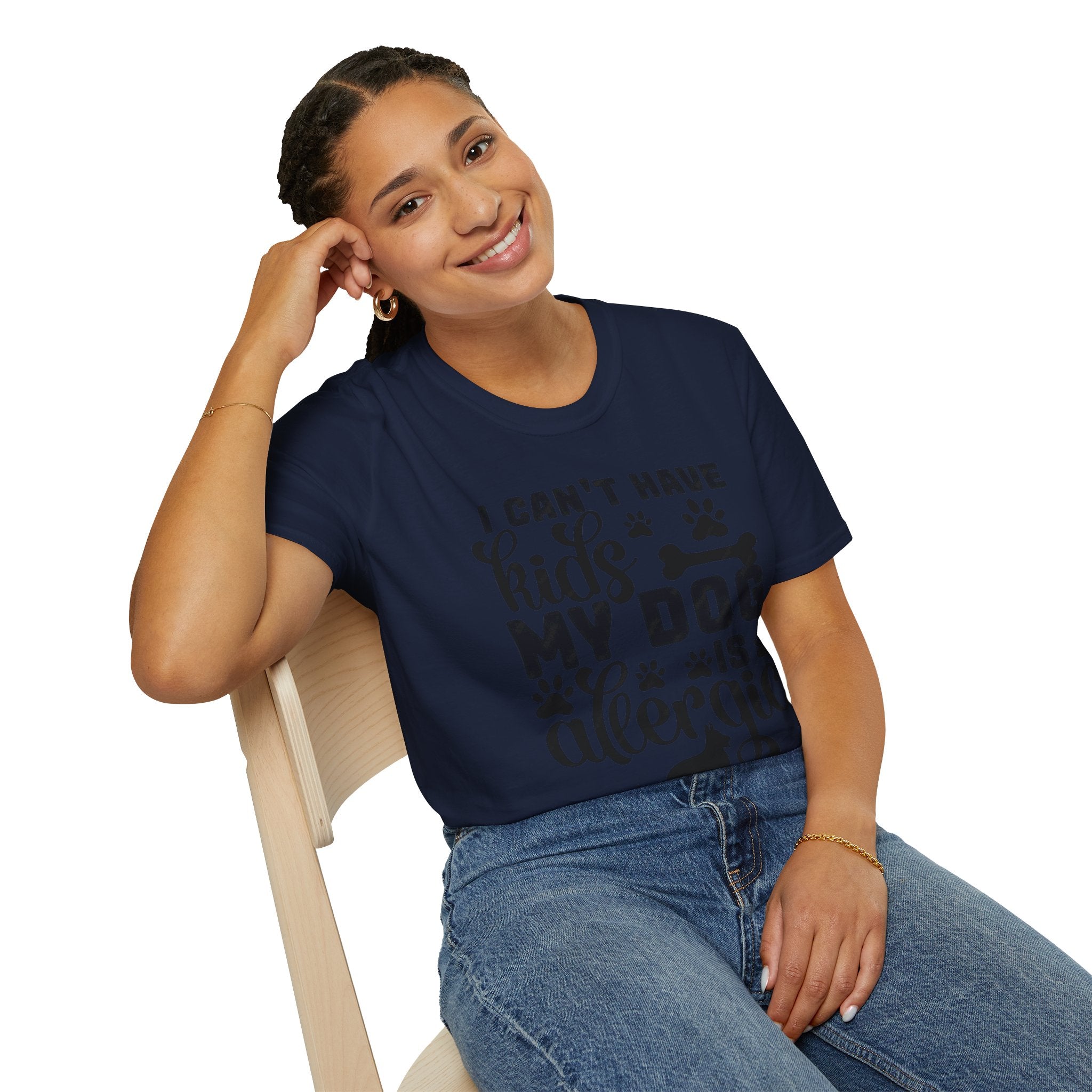 Dog Lover T-Shirt — "I Can't Have Kids My Dog Is Allergic" Funny Pet Parent Tee