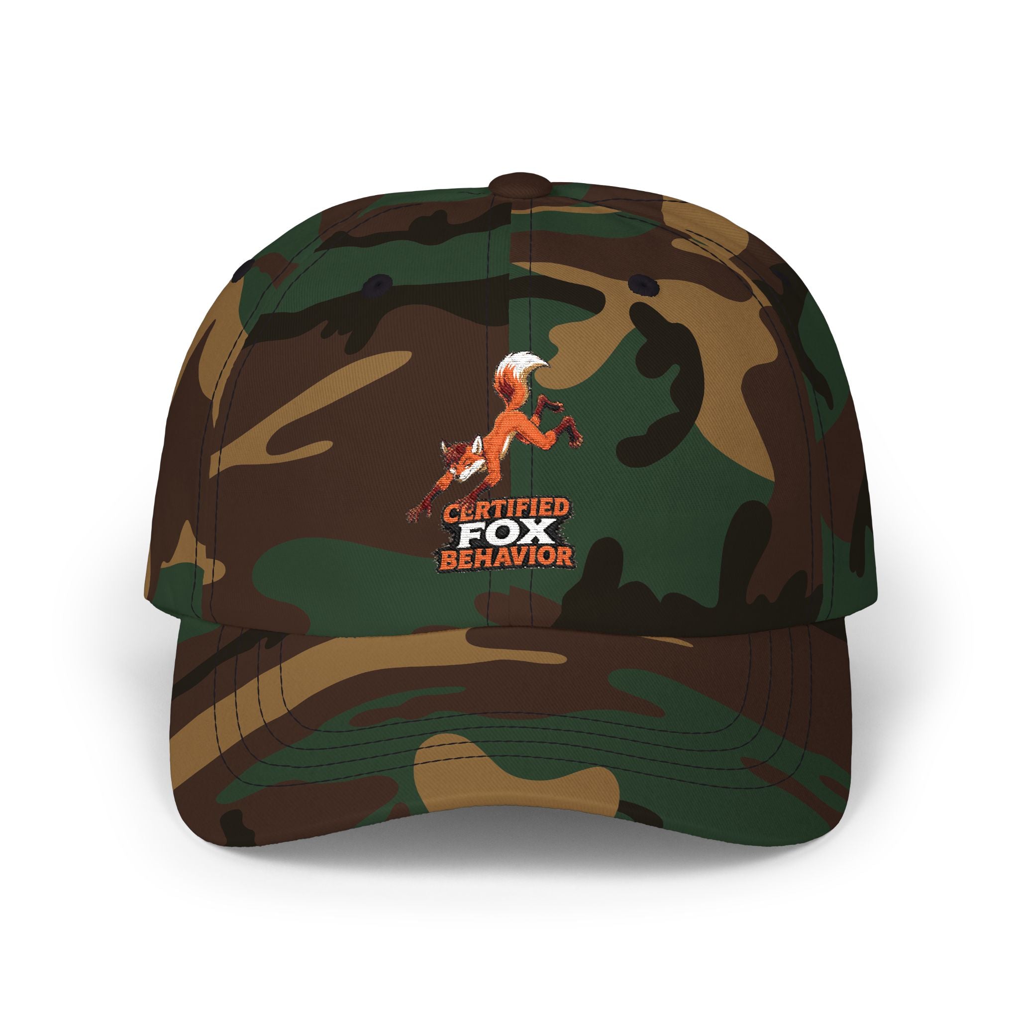 Crafted Fox Illustration Dad Cap | Retro Fox Behavior Logo