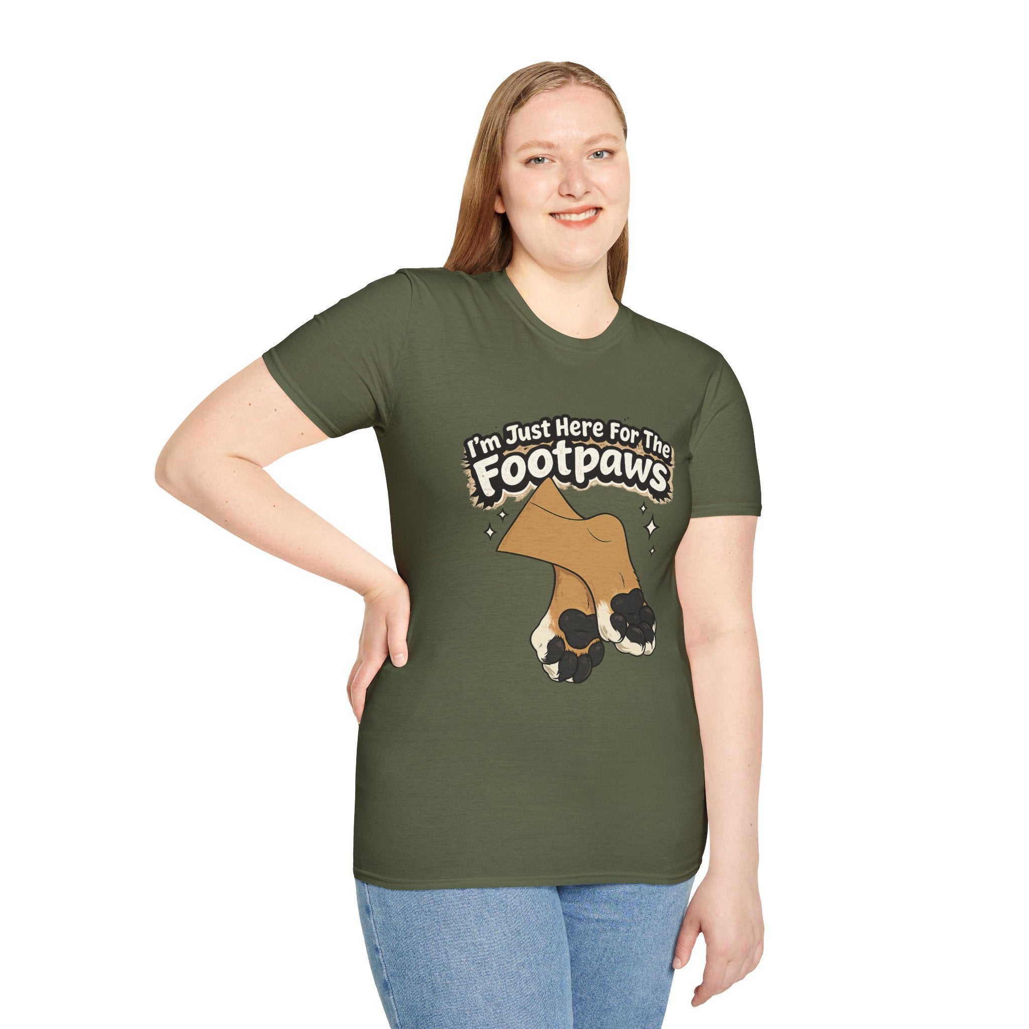 Im Just Here For The Footpaws T-Shirt | Lion Paw Illustration, Graphic Tee