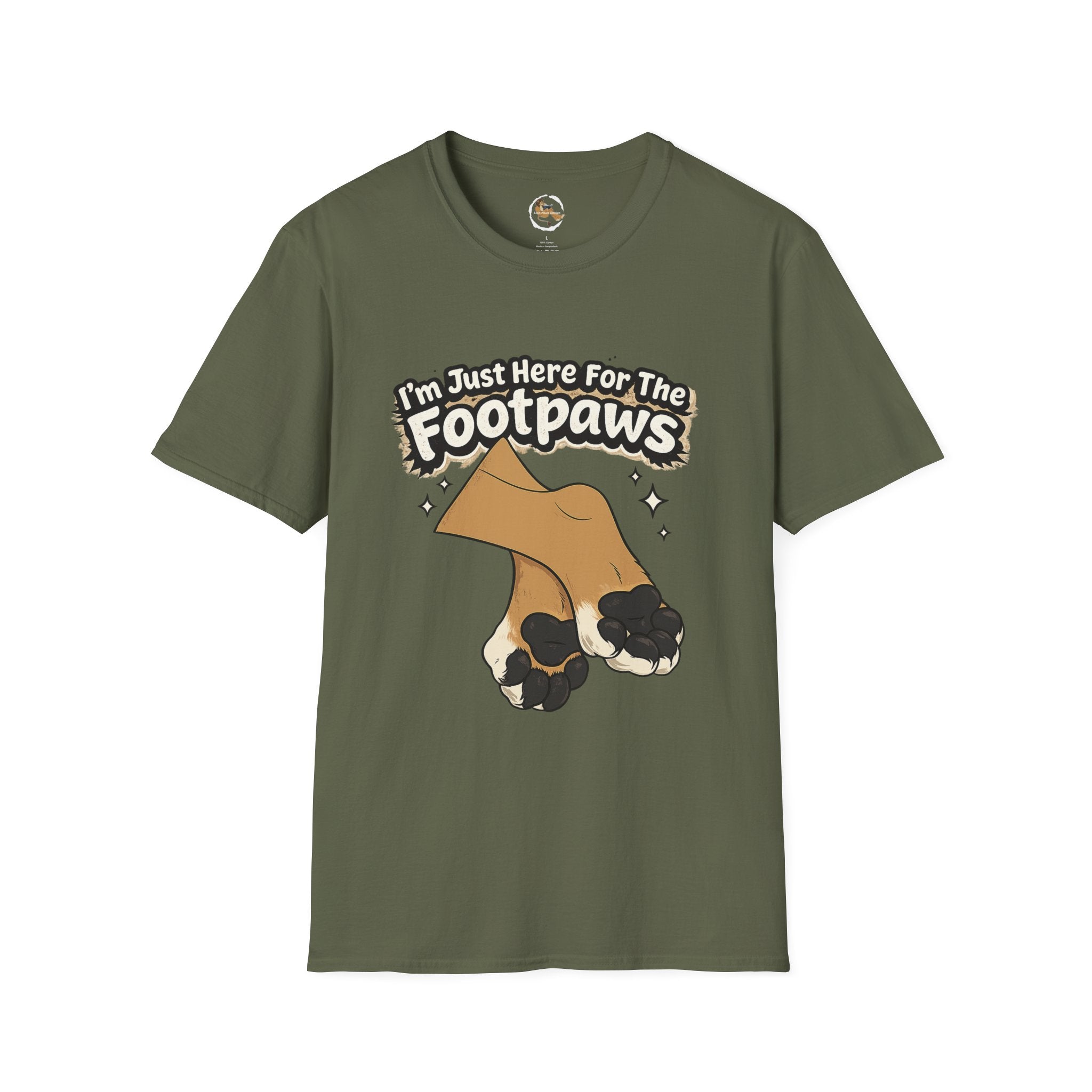 Im Just Here For The Footpaws T-Shirt | Lion Paw Illustration, Graphic Tee