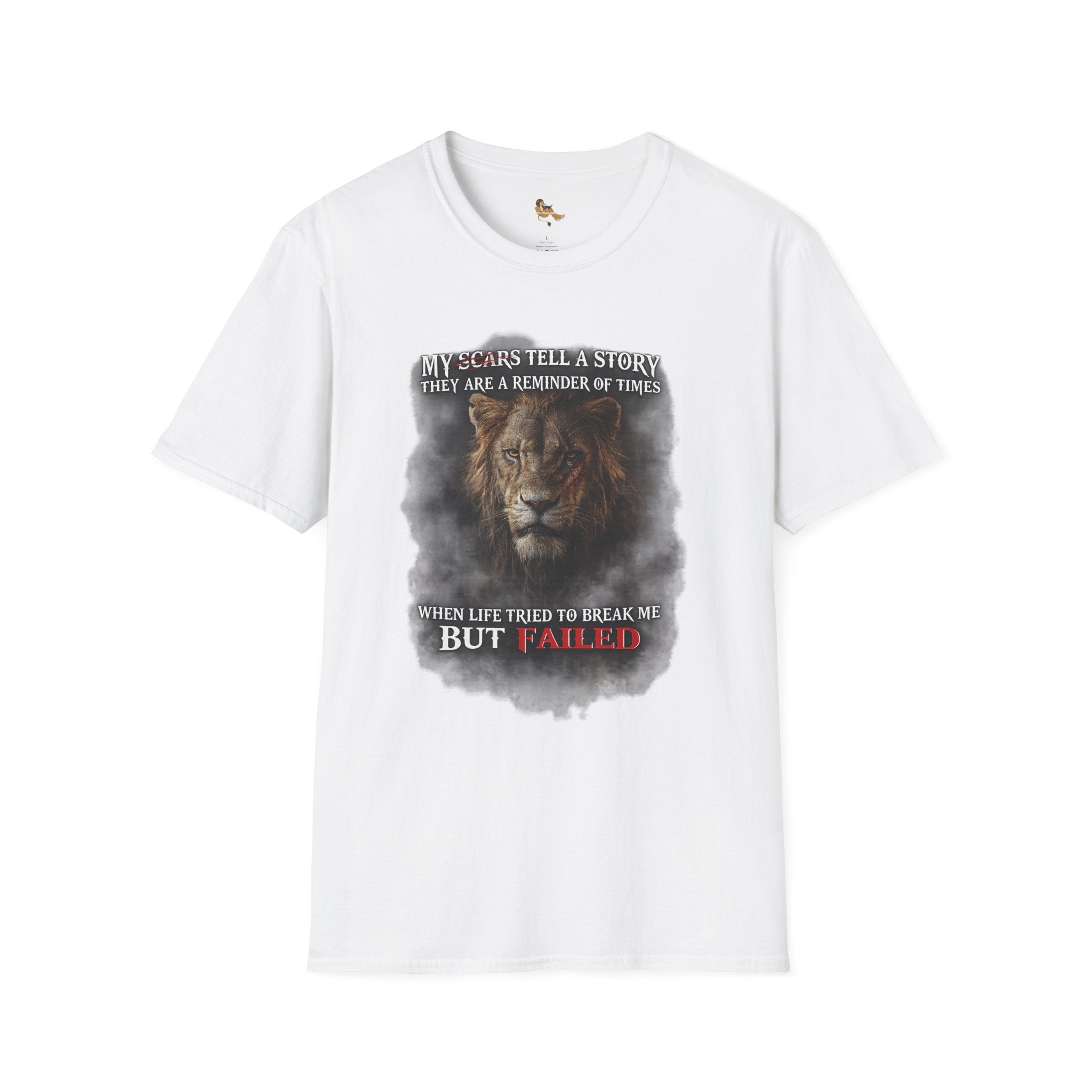 Lion Graphic T‑Shirt — "My Scars Tell A Story" Inspirational Tee