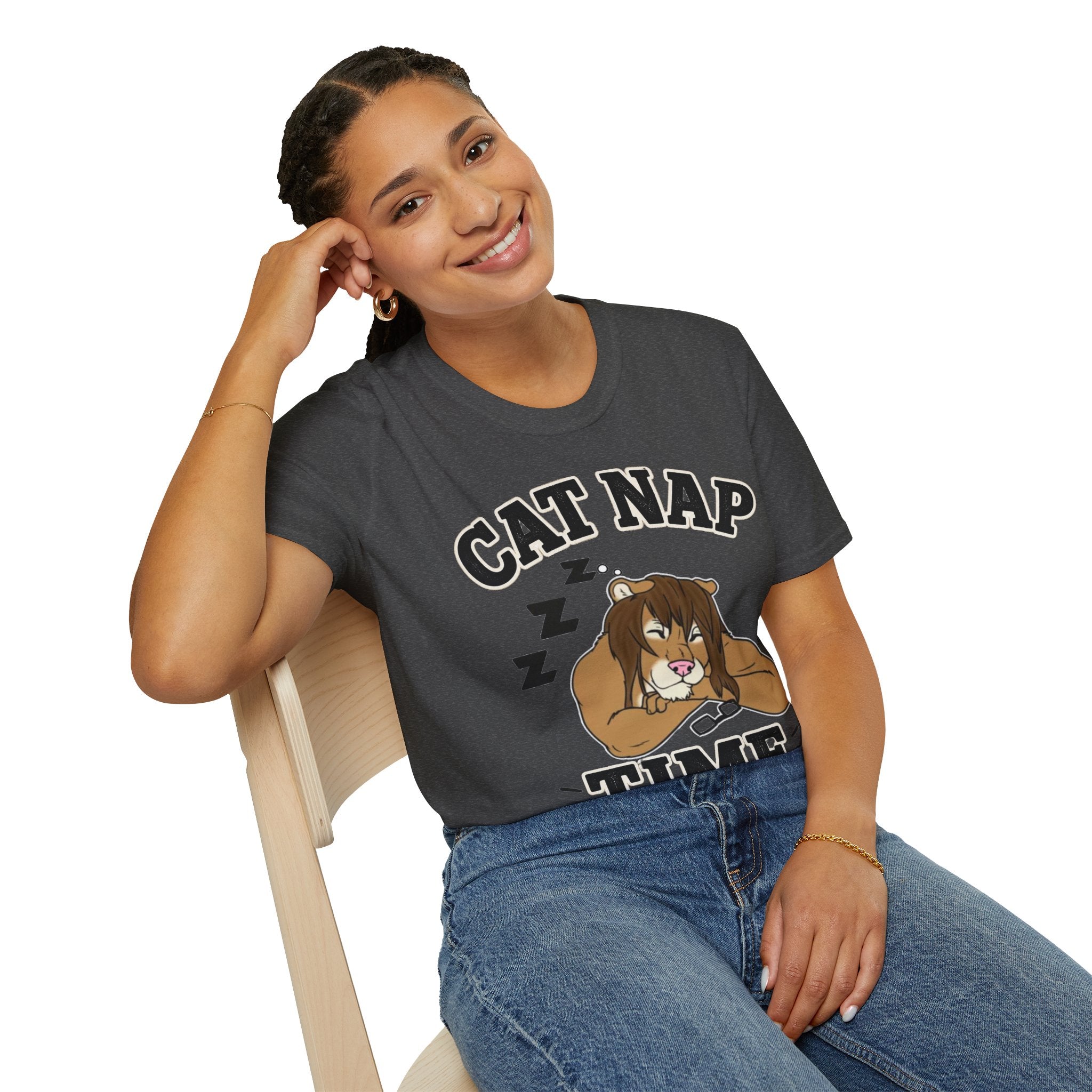 Sleeping Lion Cat Nap T-Shirt | Cute Furry Cat Graphic Tee