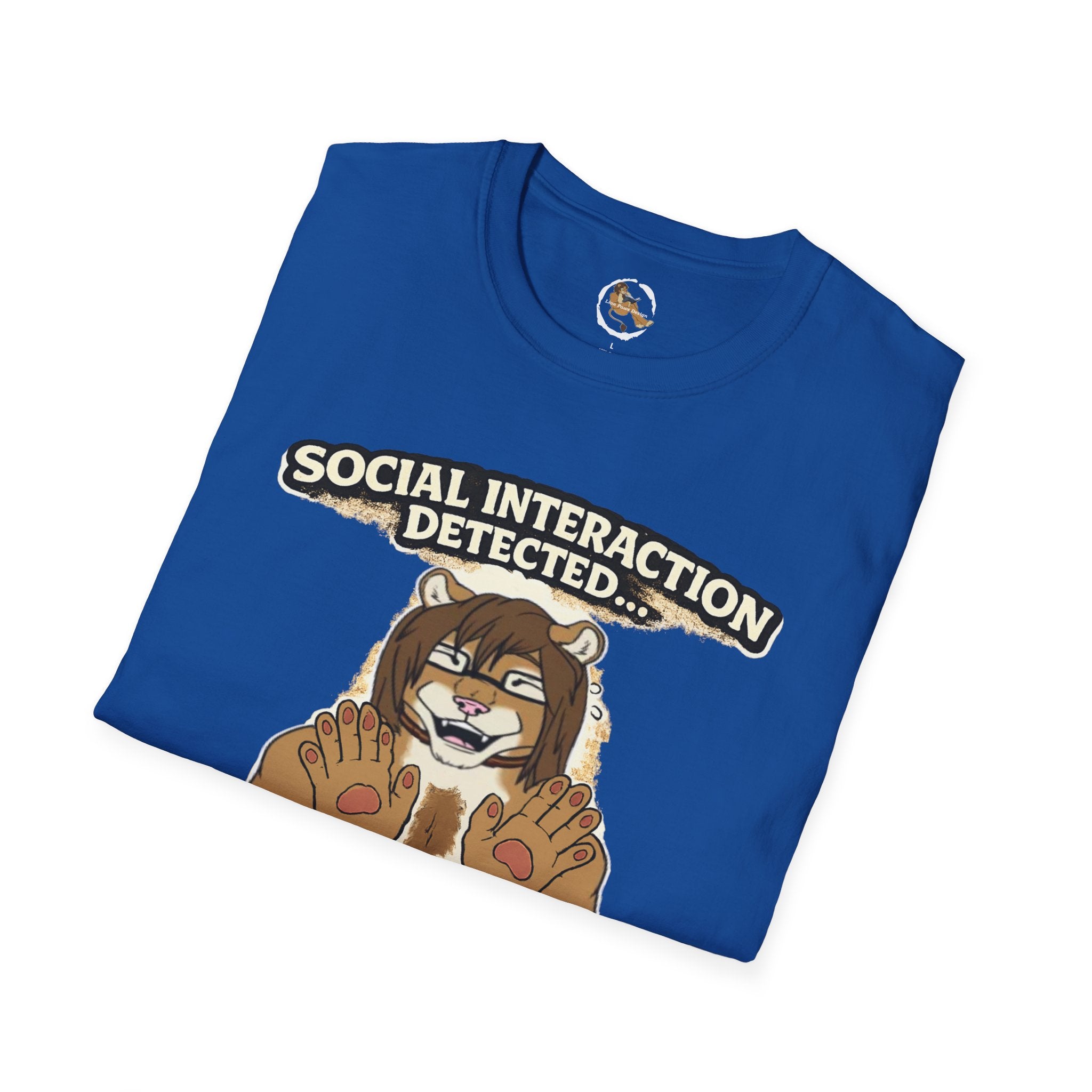 Panic Mode Activated T‑Shirt — "Social Interaction Detected" Funny Furry Graphic Tee
