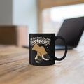 Im Just Here For The Footpaws Mug | Black Ceramic Paw Print Coffee Cup