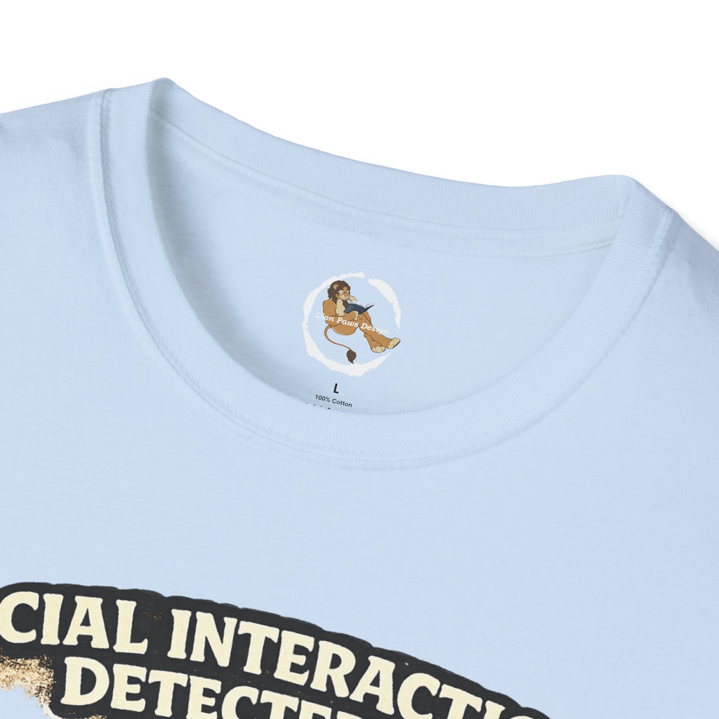 Panic Mode Activated T‑Shirt — "Social Interaction Detected" Funny Furry Graphic Tee