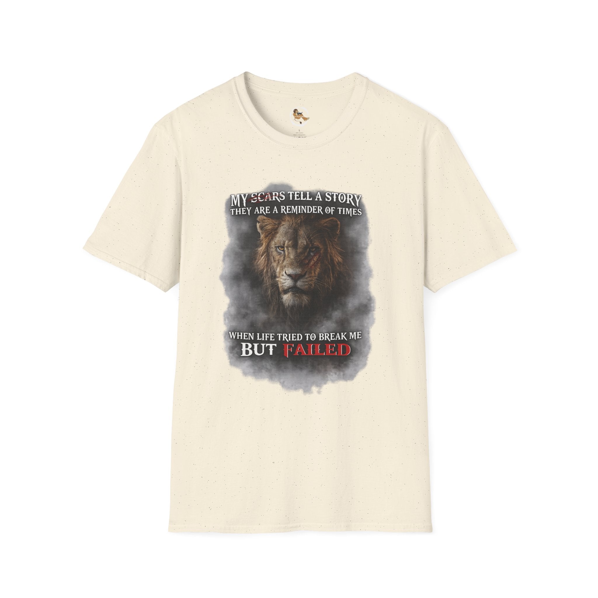 Lion Graphic T‑Shirt — "My Scars Tell A Story" Inspirational Tee