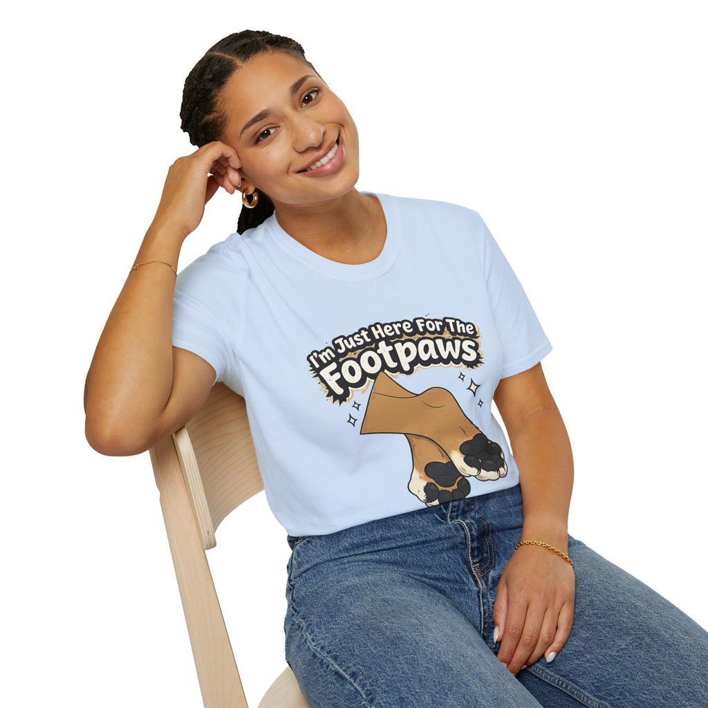 Im Just Here For The Footpaws T-Shirt | Lion Paw Illustration, Graphic Tee