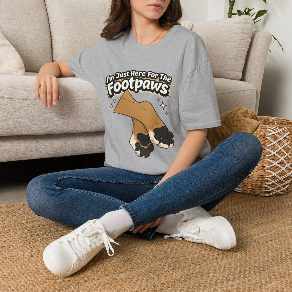 Im Just Here For The Footpaws T-Shirt | Lion Paw Illustration, Graphic Tee