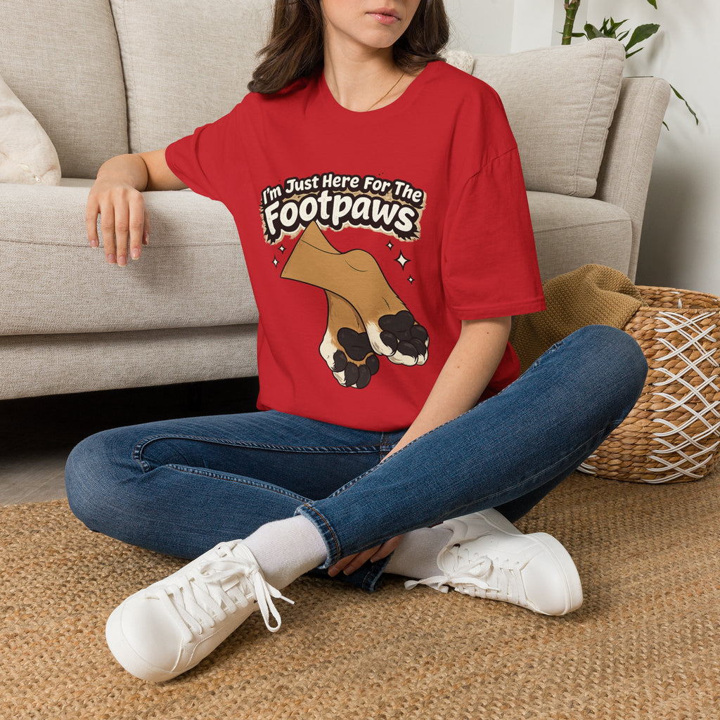 Im Just Here For The Footpaws T-Shirt | Lion Paw Illustration, Graphic Tee