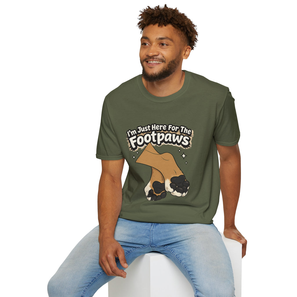 Im Just Here For The Footpaws T-Shirt | Lion Paw Illustration, Graphic Tee