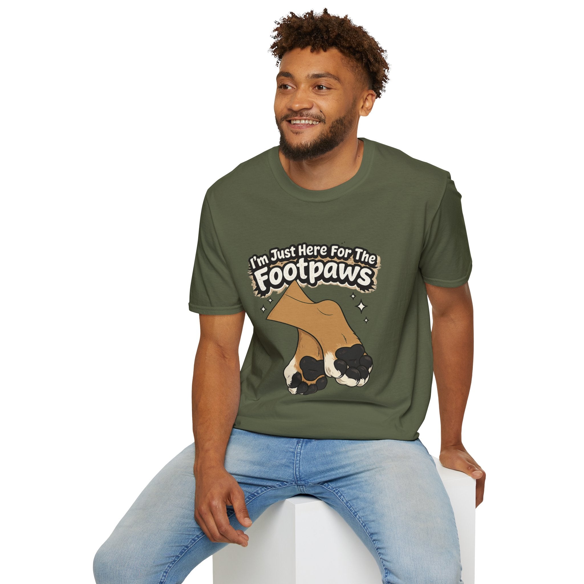 Im Just Here For The Footpaws T-Shirt | Lion Paw Illustration, Graphic Tee