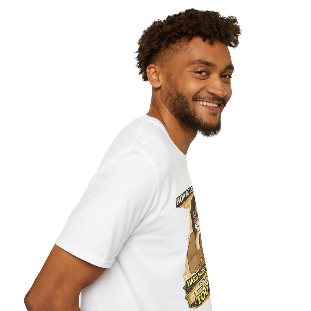 Gamer Lion T-Shirt — "How Do I Switch From Hard Mode" Funny Gaming Tee