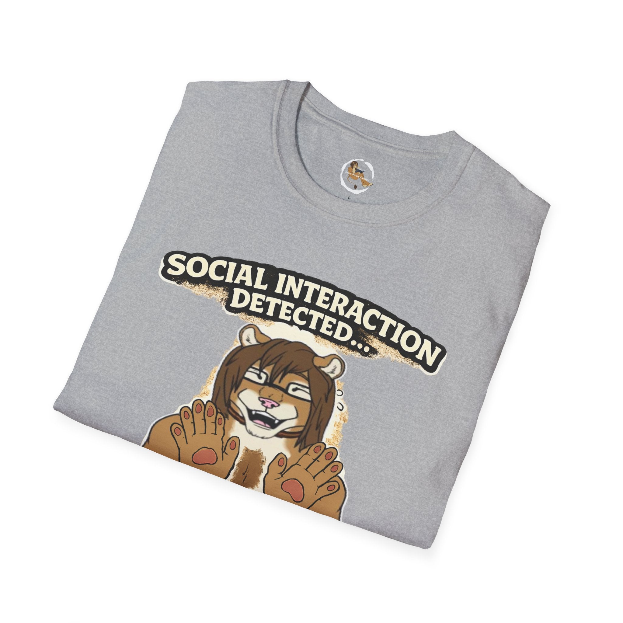Panic Mode Activated T‑Shirt — "Social Interaction Detected" Funny Furry Graphic Tee