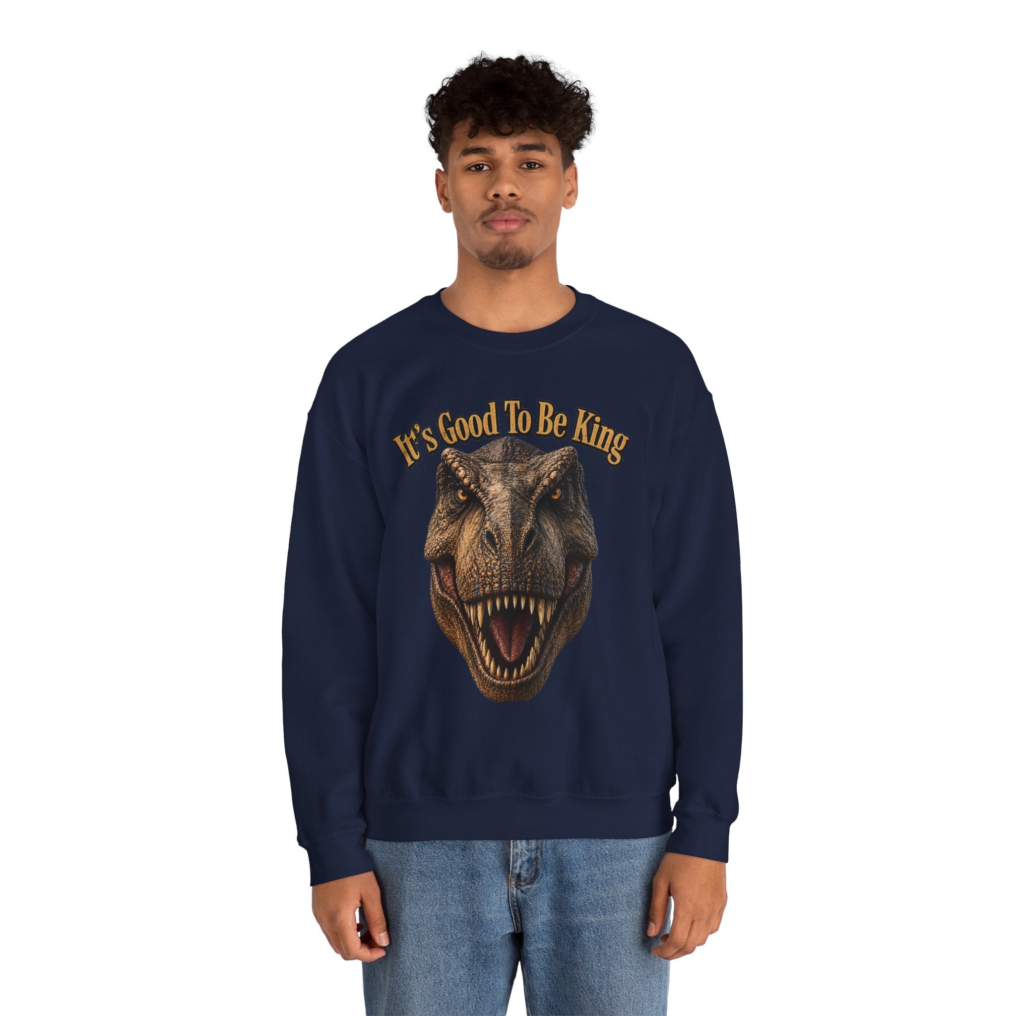 T-Rex It's Good to Be King Sweatshirt | Dinosaur Graphic Crewneck