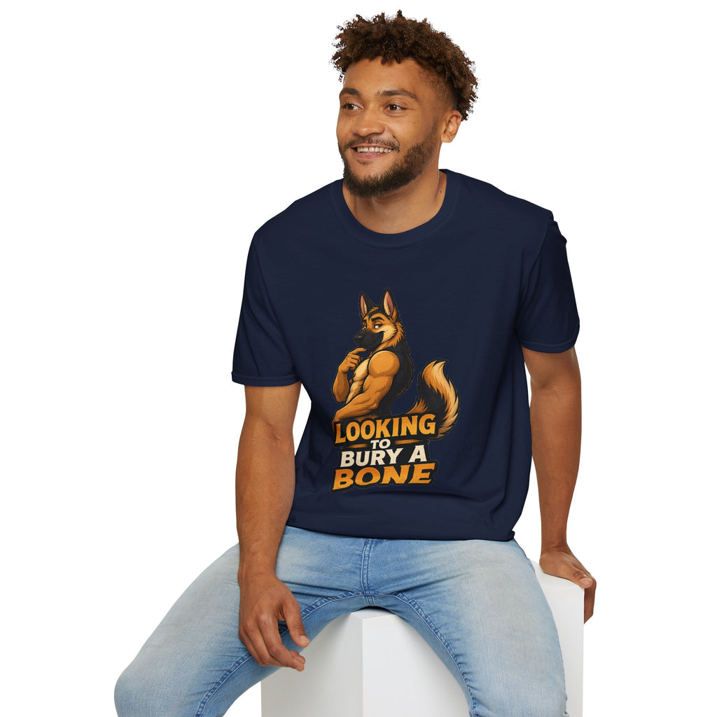 Strong German Shepherd Furry looking to bury a bone T-Shirt | Dog humor