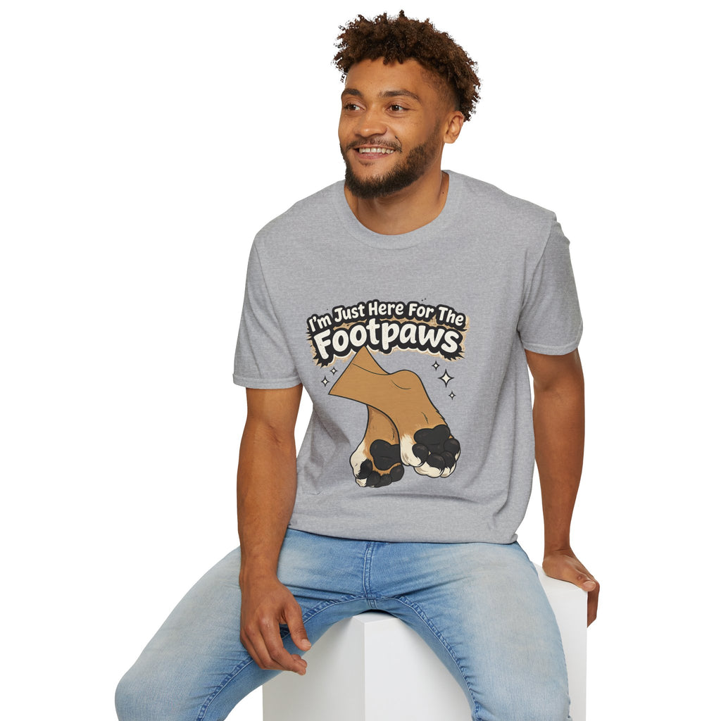 Im Just Here For The Footpaws T-Shirt | Lion Paw Illustration, Graphic Tee