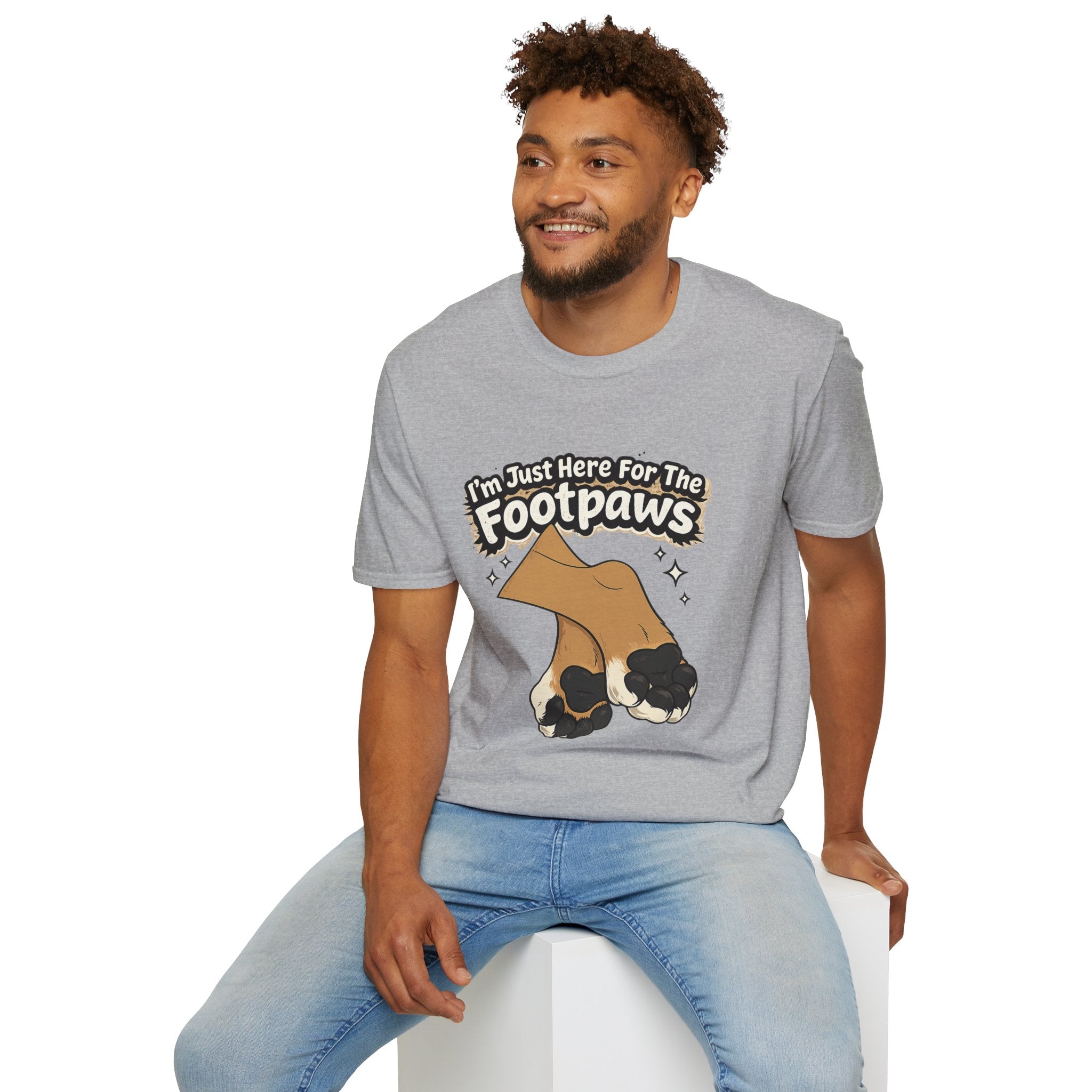 Im Just Here For The Footpaws T-Shirt | Lion Paw Illustration, Graphic Tee