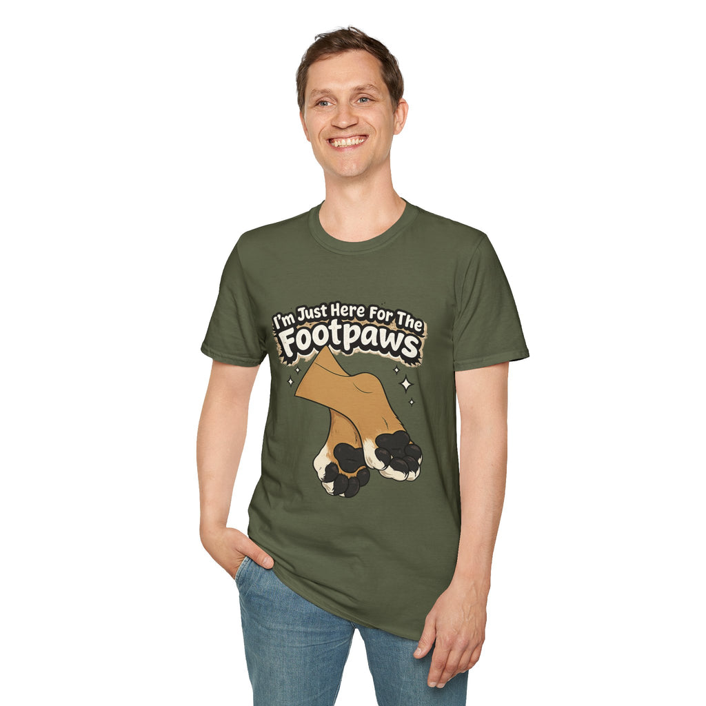 Im Just Here For The Footpaws T-Shirt | Lion Paw Illustration, Graphic Tee